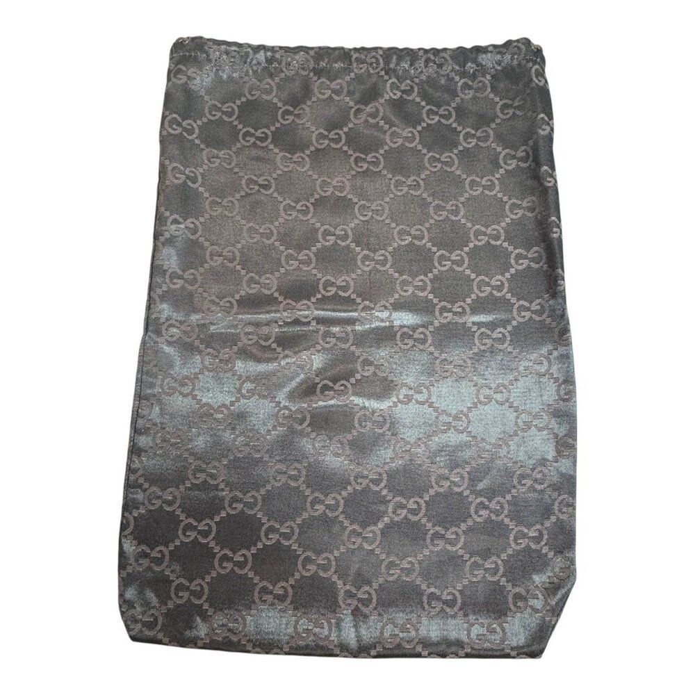 Gucci Black Monogram Logo All Over Drawstring Dust Bag Accessories Purse Handbag